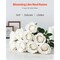 White Fabric Artificial Roses with 60 Stems Flexible Wire and Layered Bloom